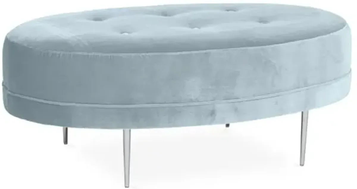 Avalon Cocktail Ottoman - Velvet - Kim Salmela - Handcrafted - Blue