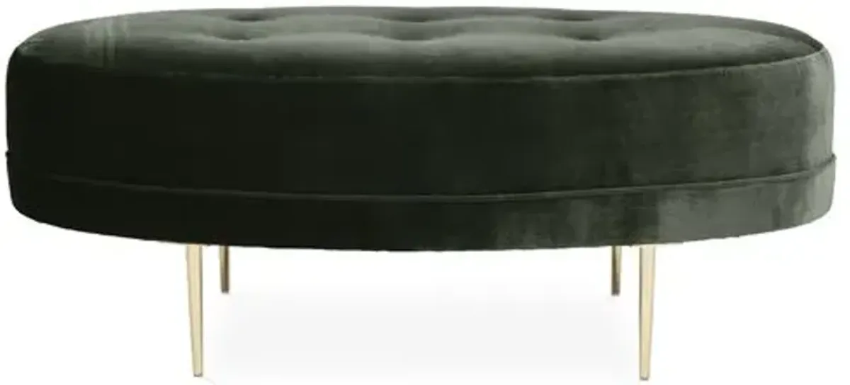 Avalon Cocktail Ottoman - Velvet - Kim Salmela - Handcrafted - Black