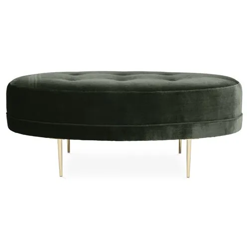 Avalon Cocktail Ottoman - Velvet - Kim Salmela - Handcrafted - Black