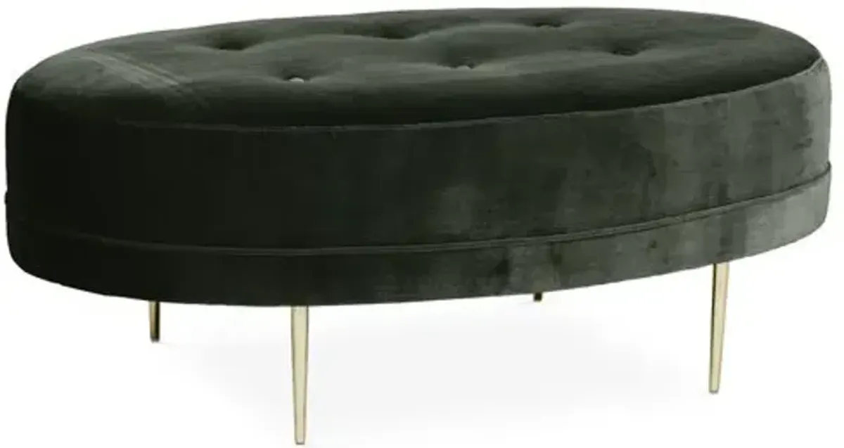 Avalon Cocktail Ottoman - Velvet - Kim Salmela - Handcrafted - Black