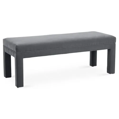 Brittany Bench - Velvet - Kim Salmela - Handcrafted - Gray