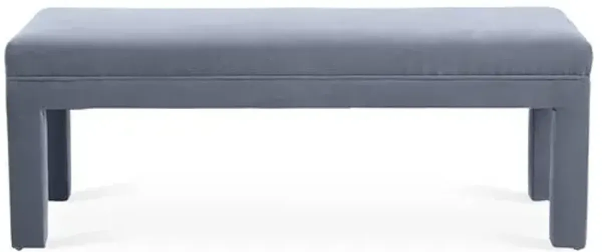 Brittany Bench - Velvet - Kim Salmela - Handcrafted - Gray