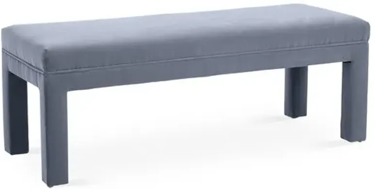 Brittany Bench - Velvet - Kim Salmela - Handcrafted - Gray