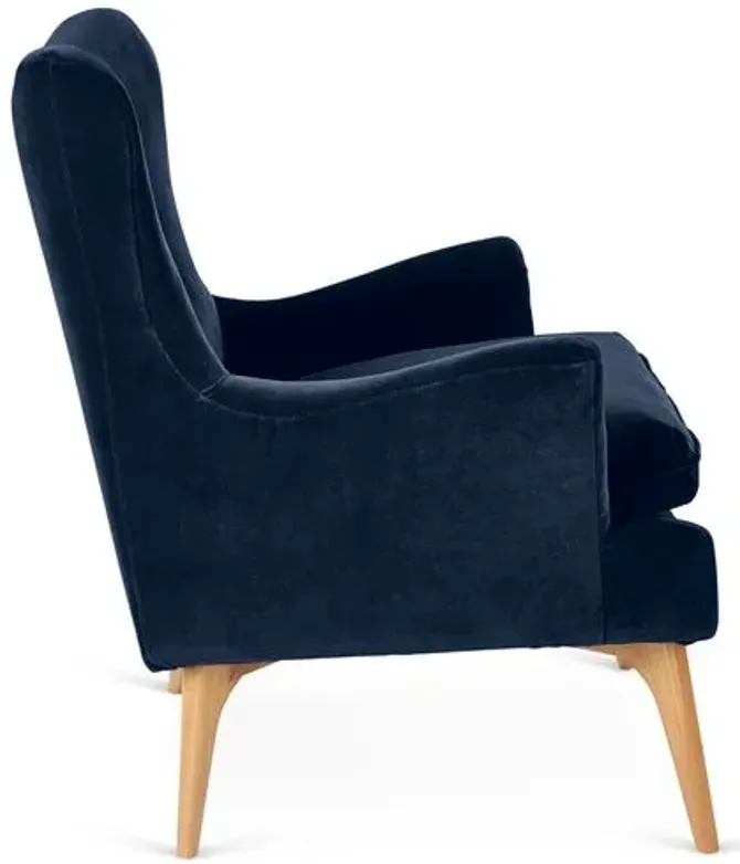 Sonja Accent Chair - Velvet - Kim Salmela - Handcrafted - Blue, Comfortable, Durable