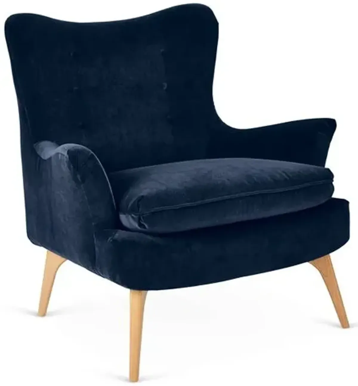 Sonja Accent Chair - Velvet - Kim Salmela - Handcrafted - Blue, Comfortable, Durable