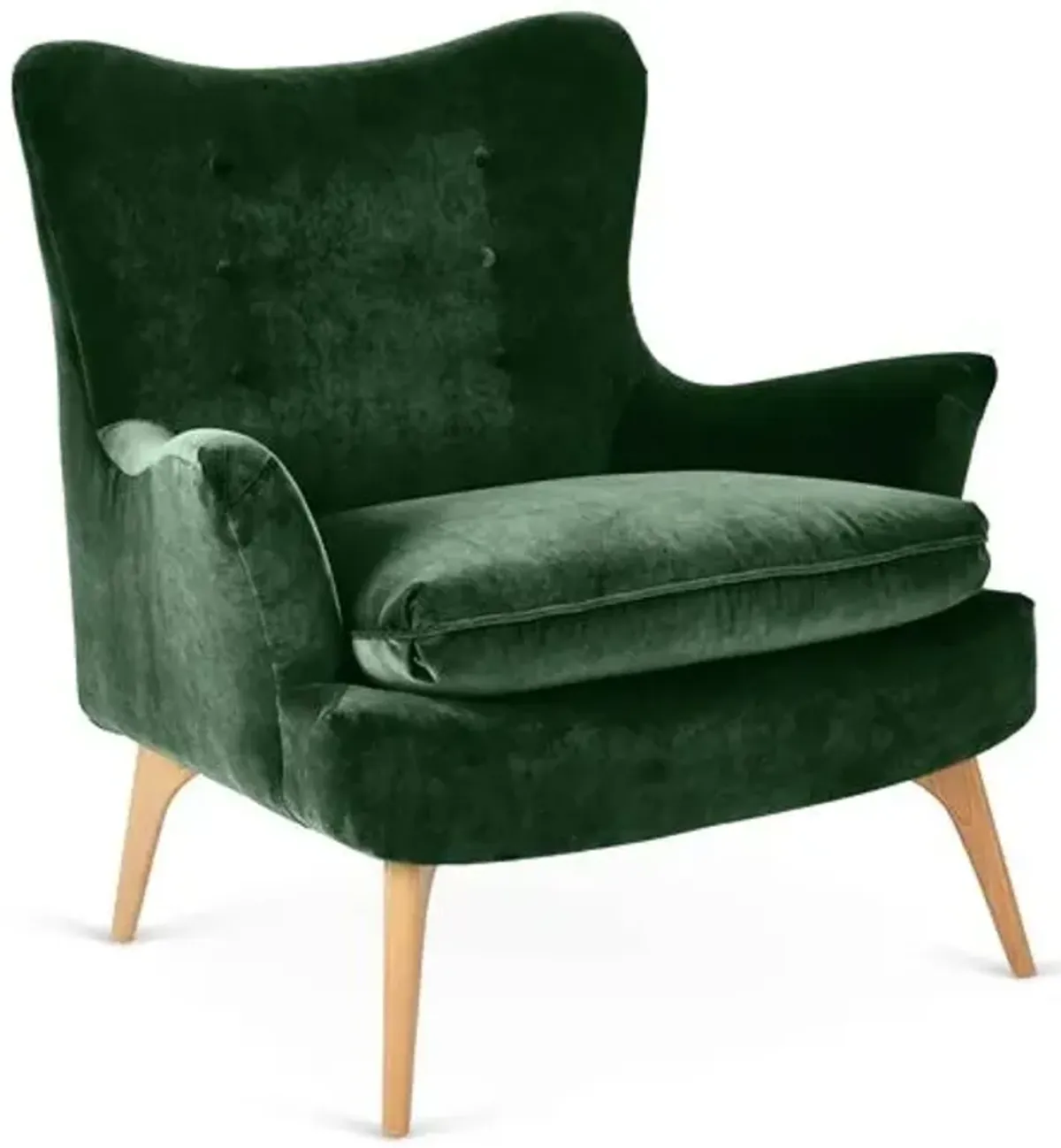 Sonja Accent Chair - Velvet - Kim Salmela - Handcrafted - Green, Comfortable, Durable