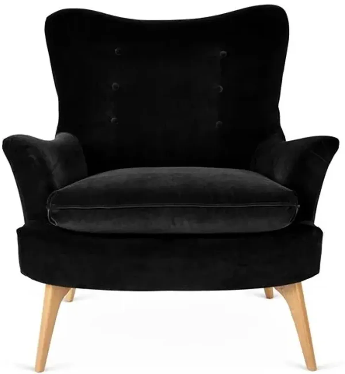 Sonja Accent Chair - Velvet - Kim Salmela - Handcrafted - Black, Comfortable, Durable