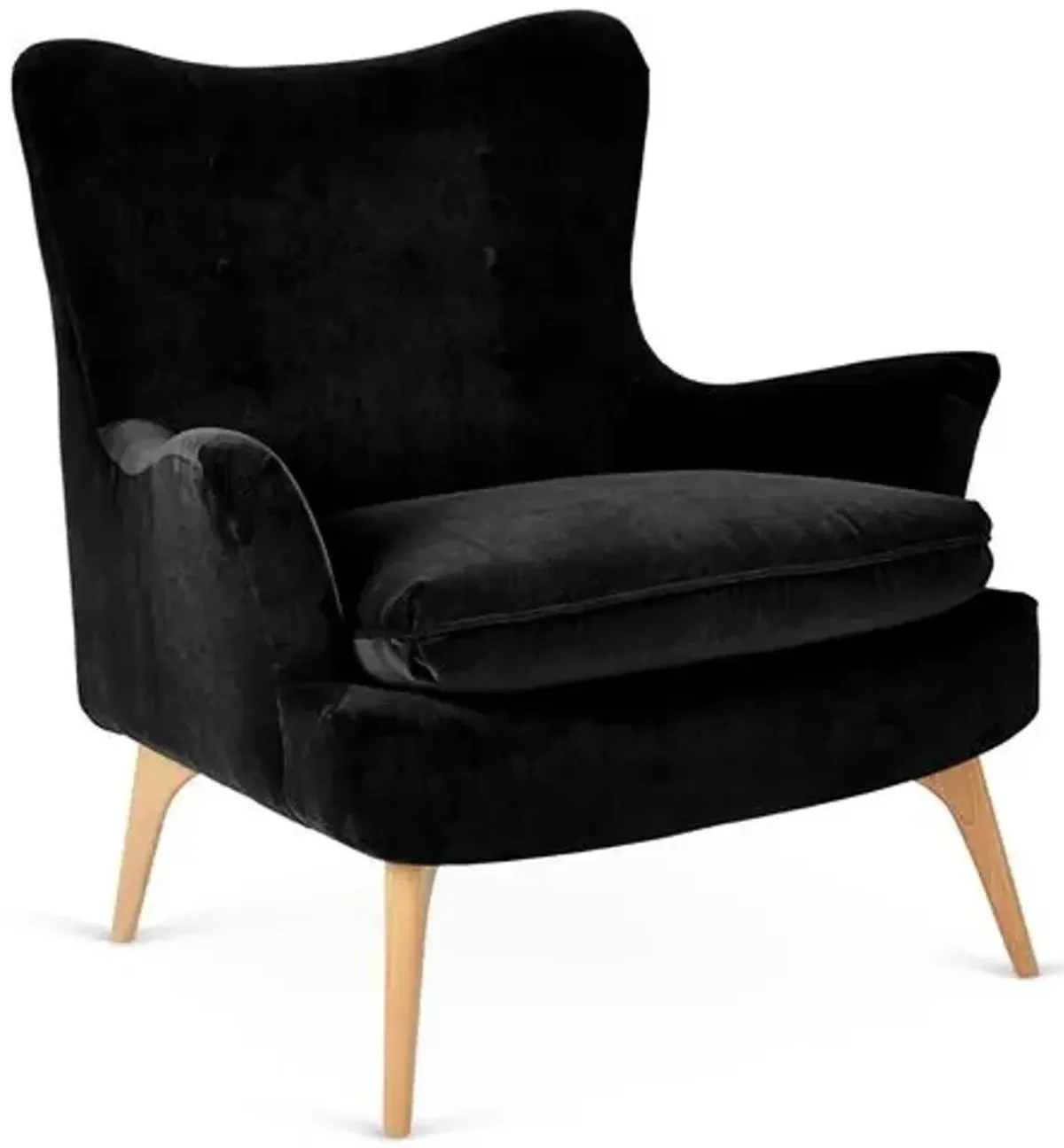 Sonja Accent Chair - Velvet - Kim Salmela - Handcrafted - Black, Comfortable, Durable