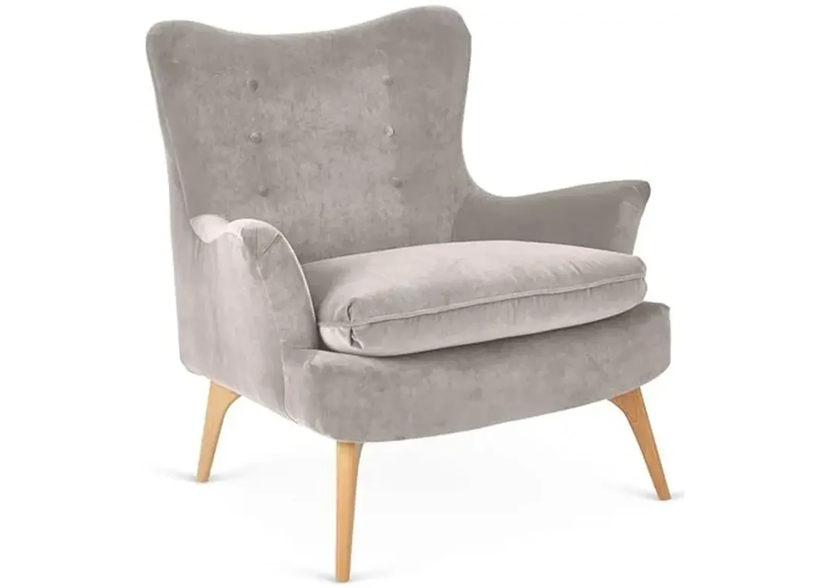 Sonja Accent Chair - Velvet - Kim Salmela - Handcrafted - Gray, Comfortable, Durable