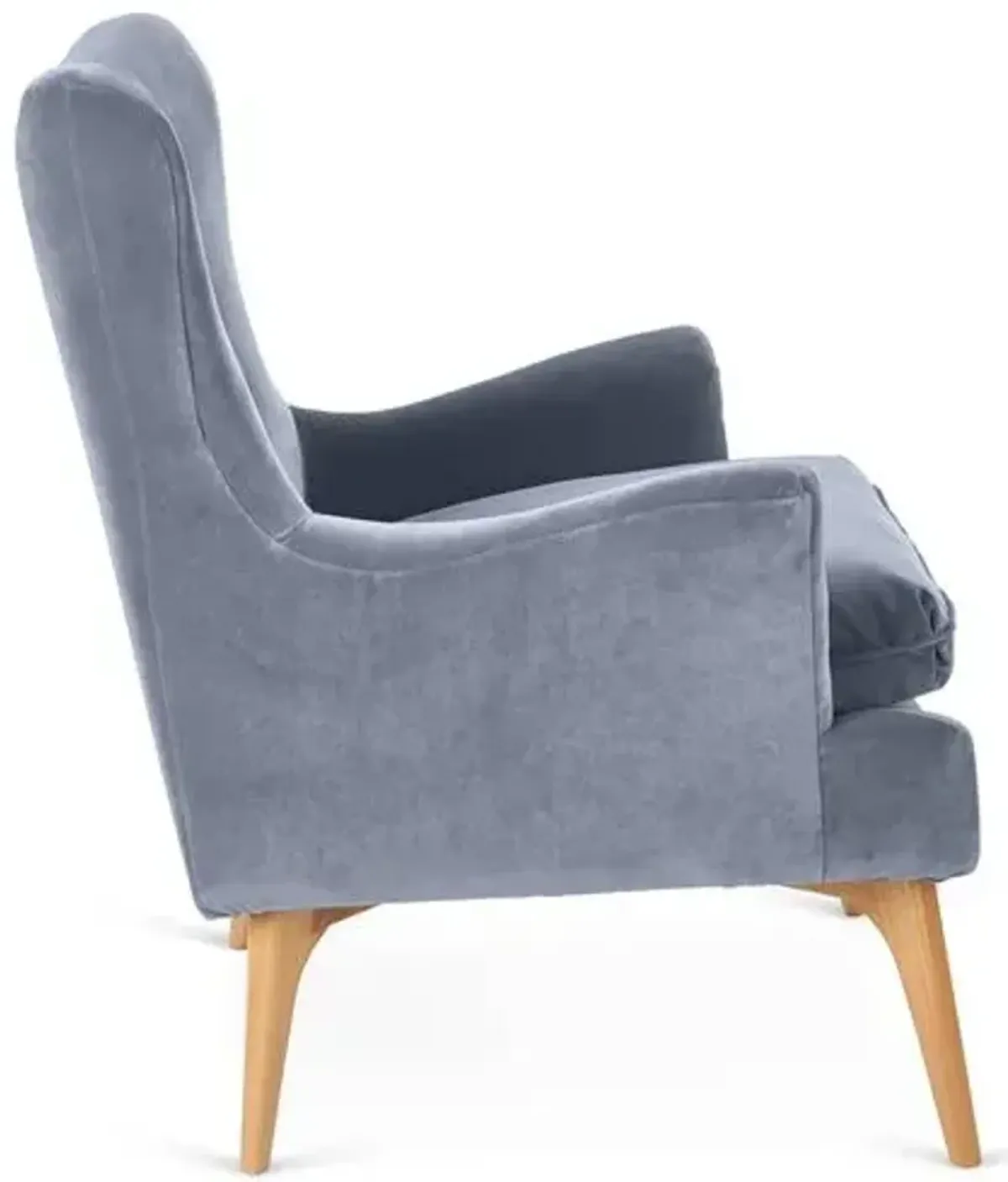 Sonja Accent Chair - Velvet - Kim Salmela - Handcrafted - Gray, Comfortable, Durable