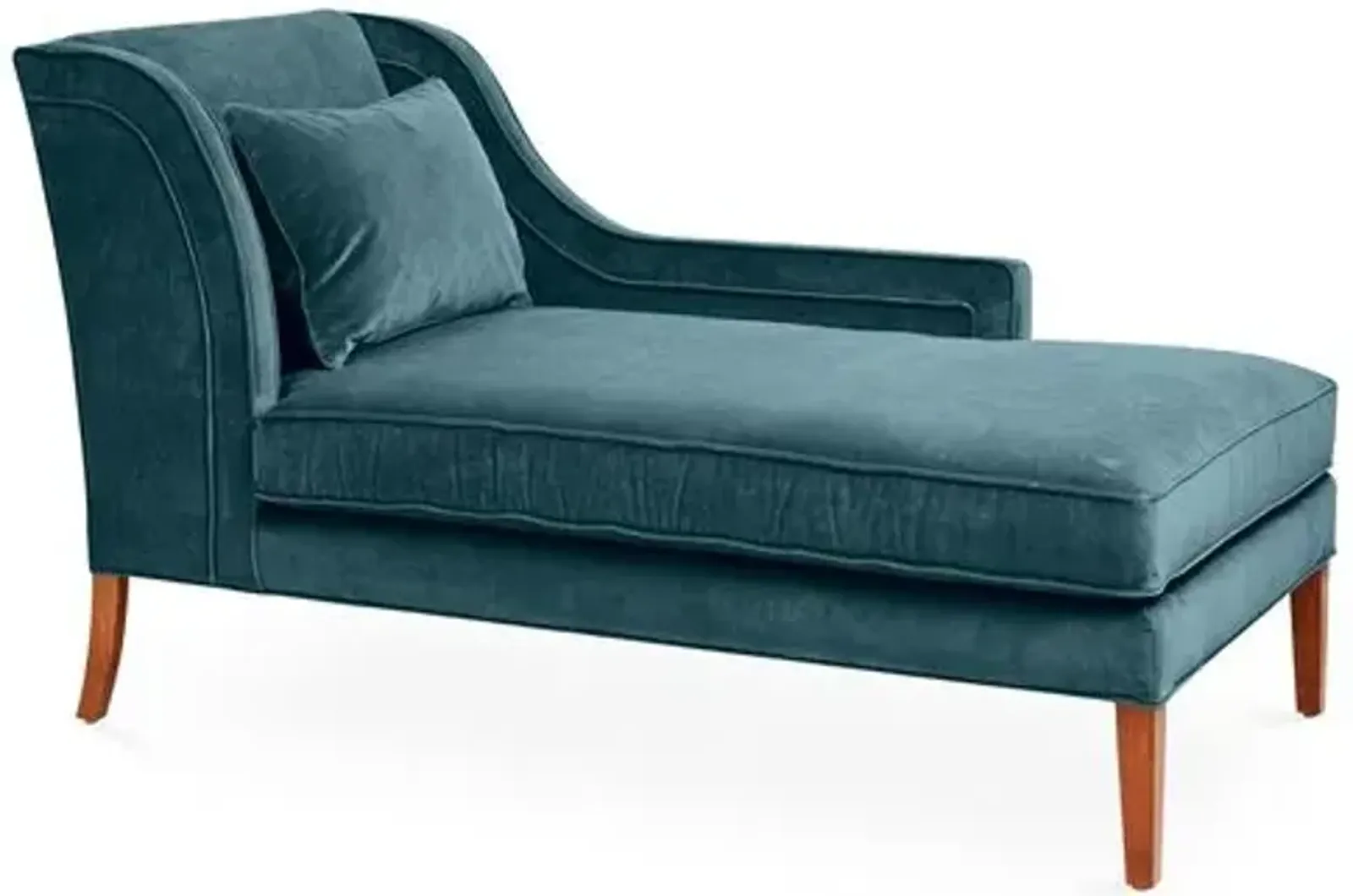 Roslin Right-Facing Chaise - Teal Velvet - Blue - Comfortable, Sturdy, Stylish