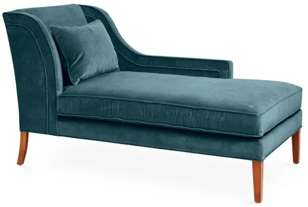 Roslin Right-Facing Chaise, Teal Velvet
