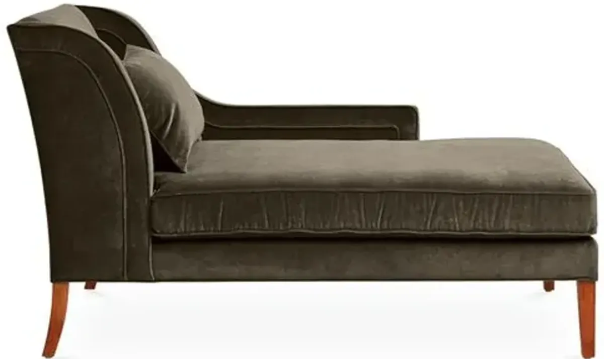 Roslin Right-Facing Chaise - Charcoal Velvet - Comfortable, Sturdy, Stylish