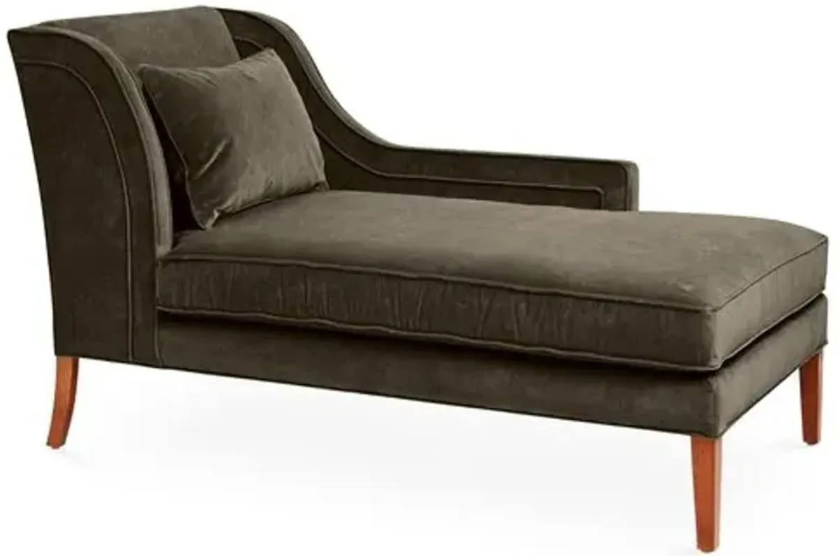 Roslin Right-Facing Chaise - Charcoal Velvet - Comfortable, Sturdy, Stylish