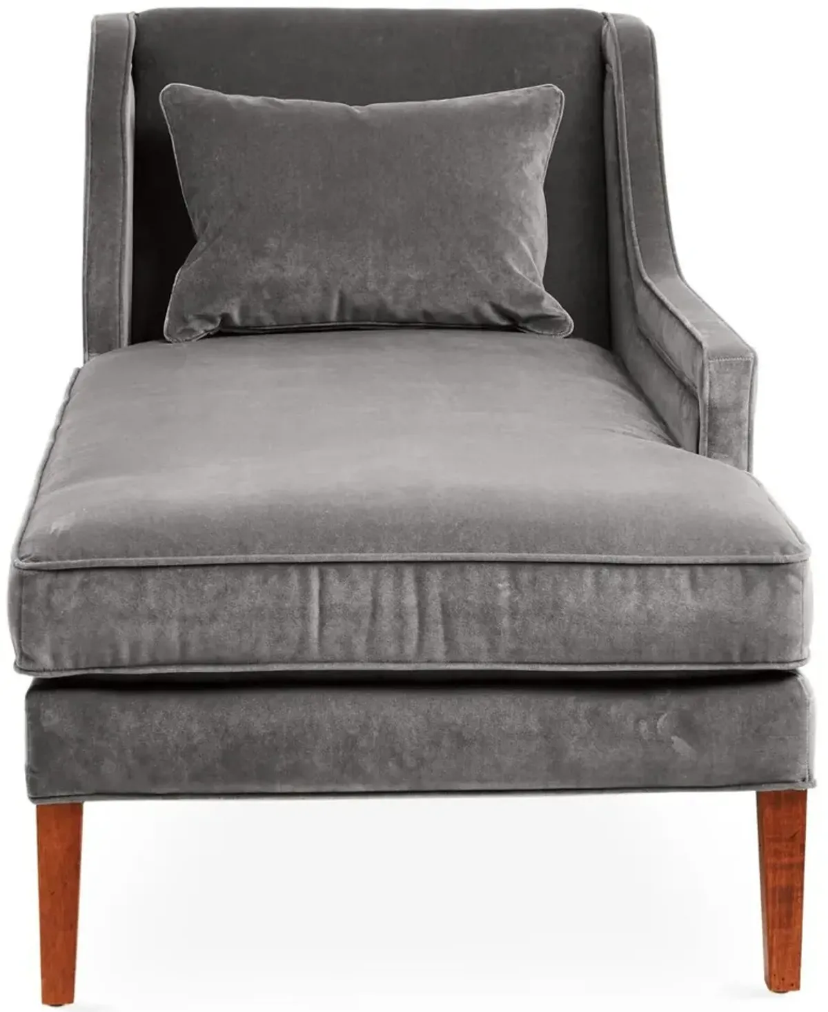 Roslin Right-Facing Chaise, Light Gray Velvet