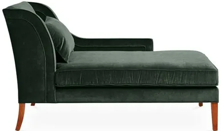 Roslin Right-Facing Chaise - Forest Velvet - Green - Comfortable, Sturdy, Stylish