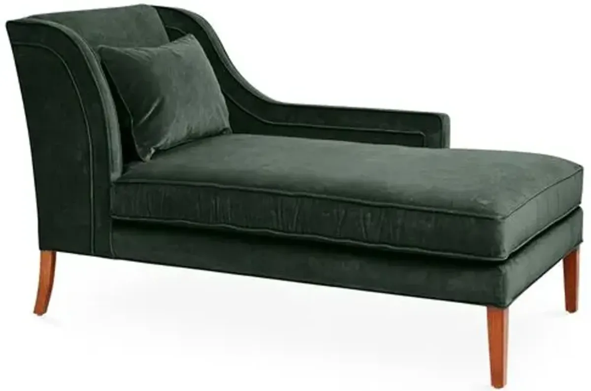 Roslin Right-Facing Chaise - Forest Velvet - Green - Comfortable, Sturdy, Stylish