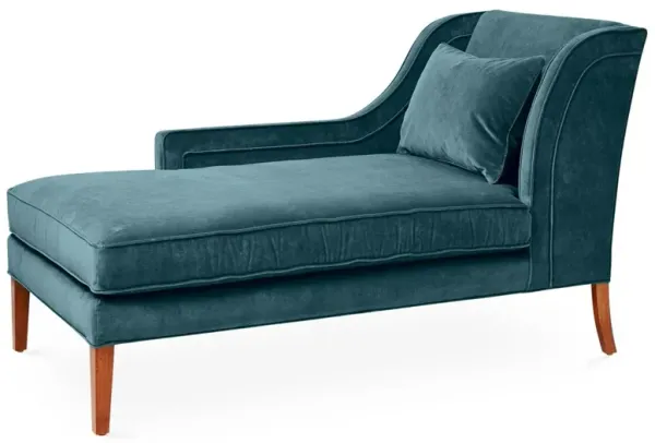 Roslin Left-Facing Chaise, Teal Velvet