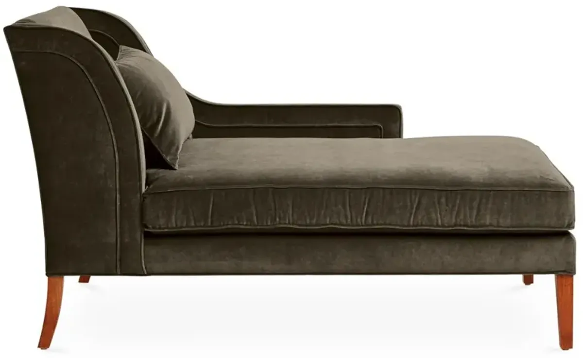 Roslin Left-Facing Chaise, Charcoal Velvet