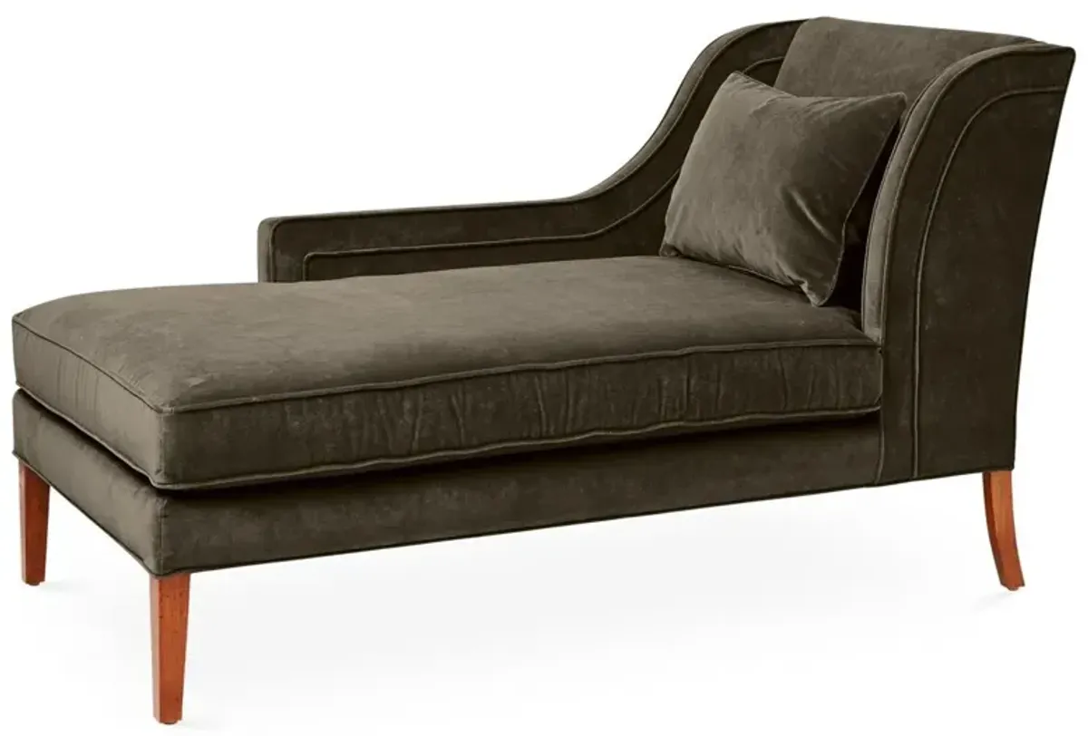 Roslin Left-Facing Chaise, Charcoal Velvet