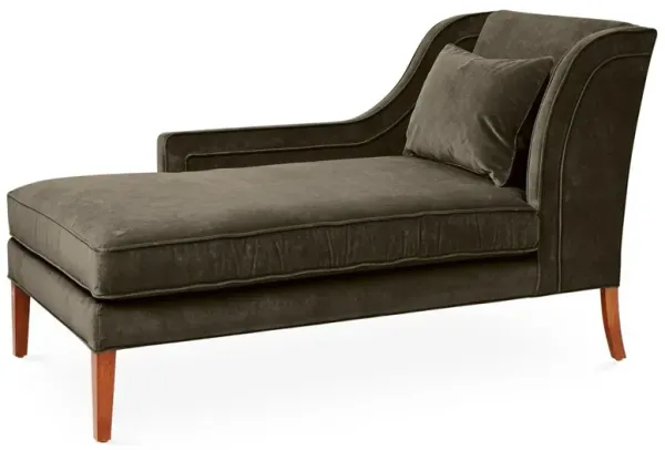 Roslin Left-Facing Chaise, Charcoal Velvet