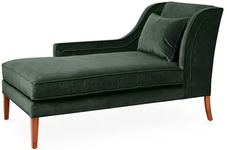 Roslin Left-Facing Chaise - Forest Velvet - Green - Comfortable, Sturdy, Stylish