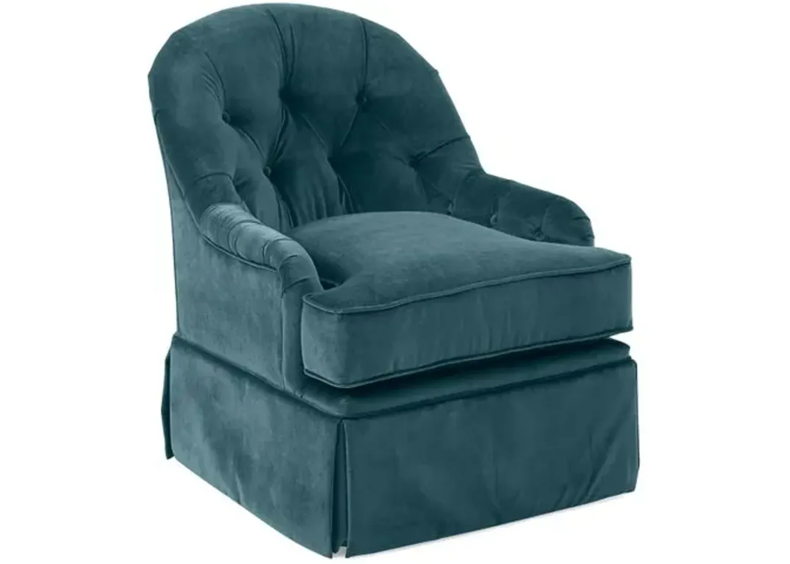 Marlowe Swivel Club Chair - Teal Velvet