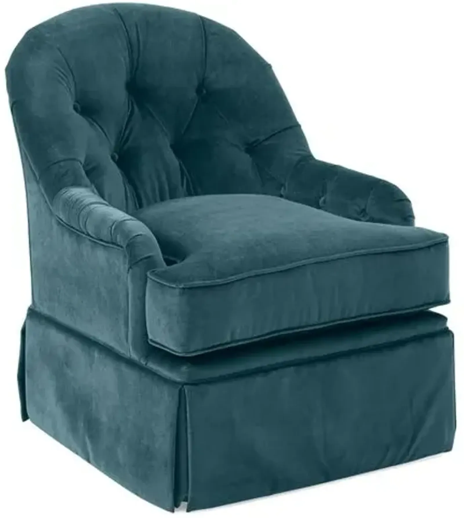 Marlowe Swivel Club Chair - Teal Velvet