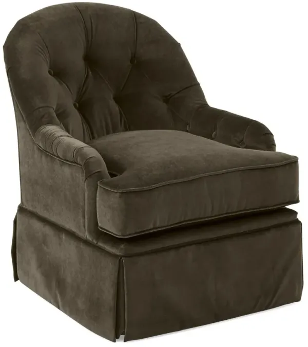 Marlowe Swivel Club Chair, Charcoal Velvet