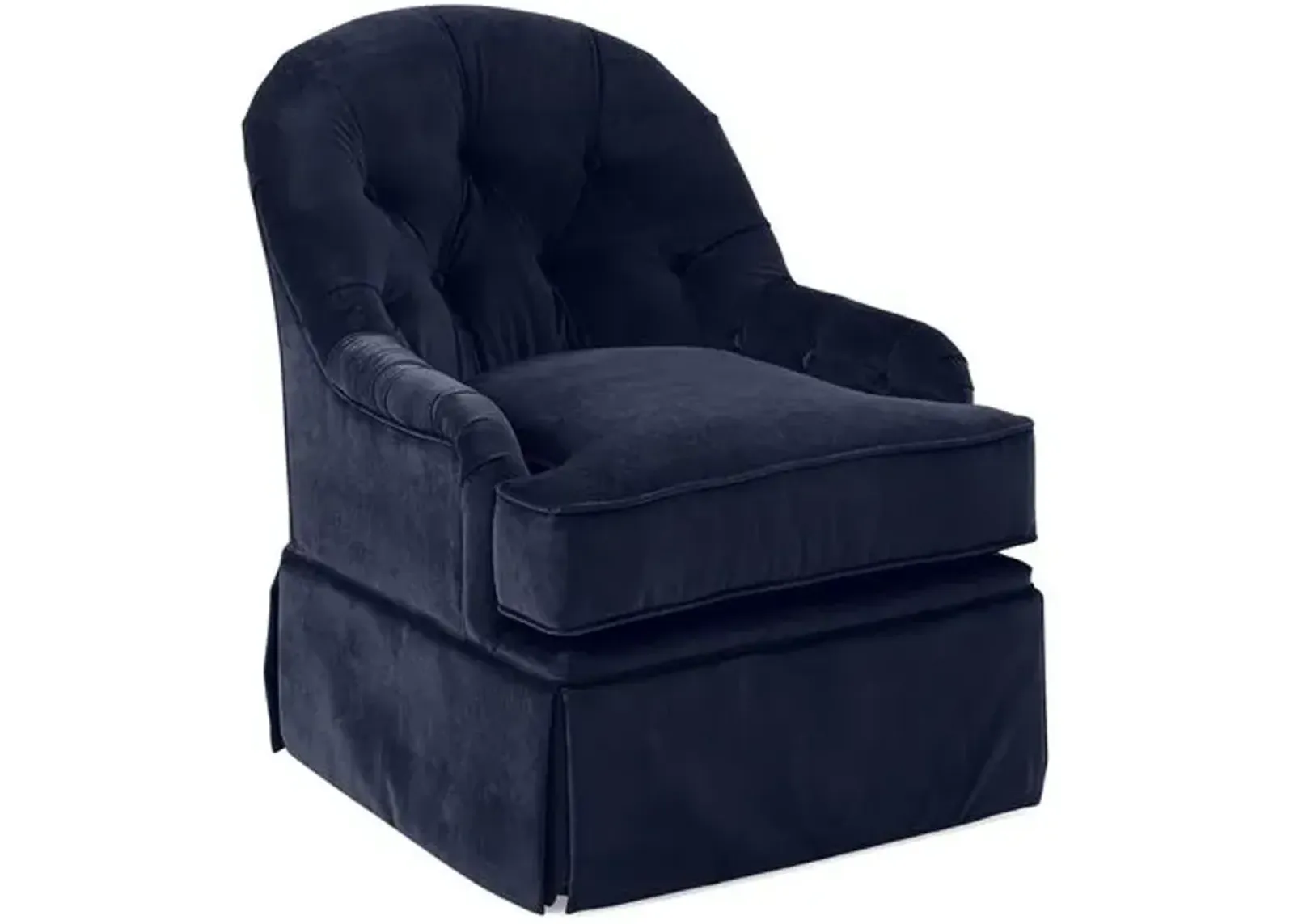 Marlowe Swivel Club Chair - Navy Velvet