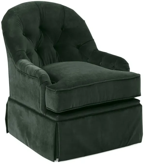 Marlowe Swivel Club Chair, Forest Velvet