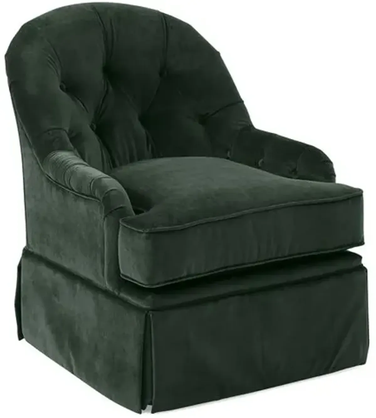 Marlowe Swivel Club Chair - Forest Velvet