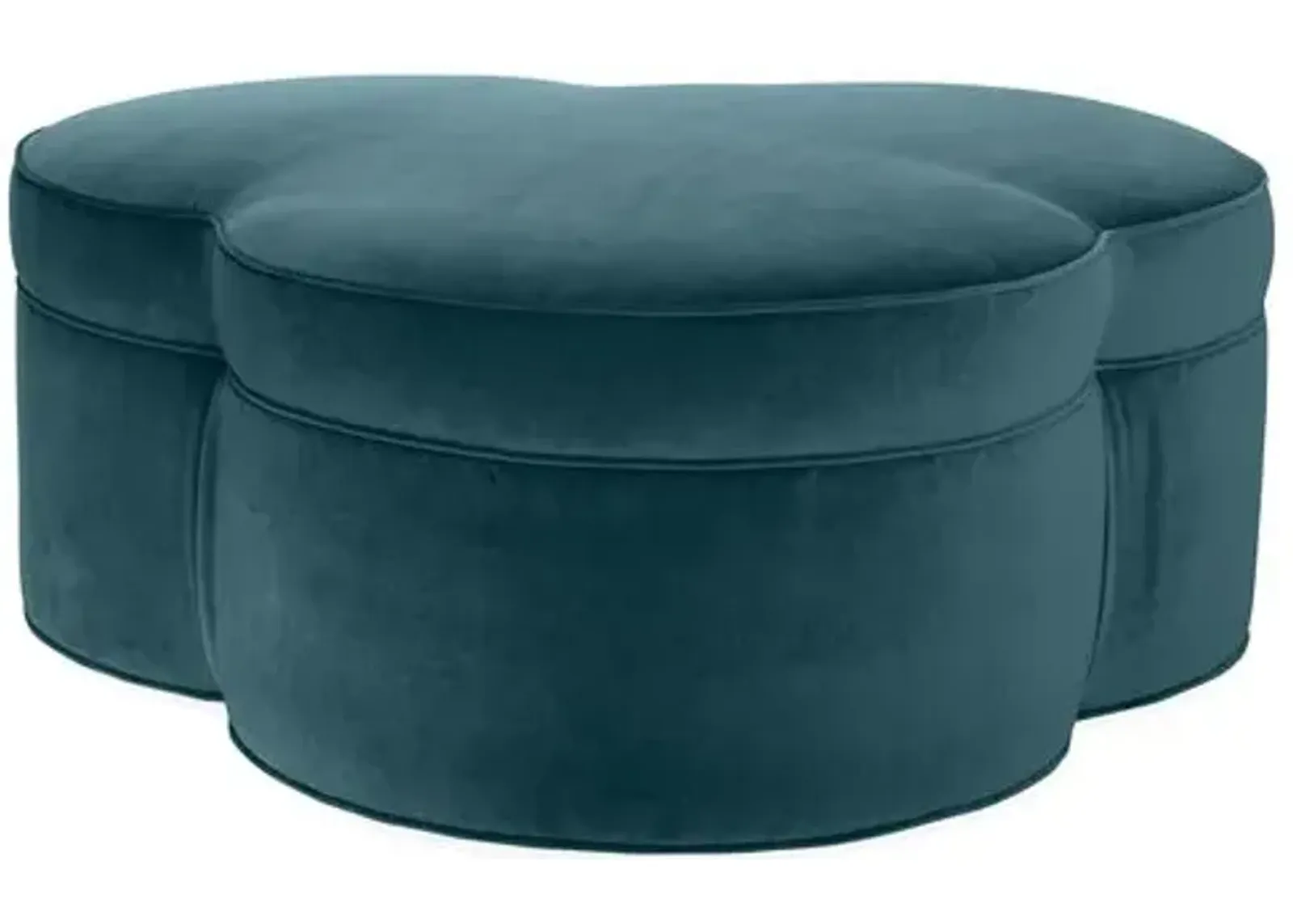 Portsmouth Upholstered Ottoman - Teal Velvet - Blue