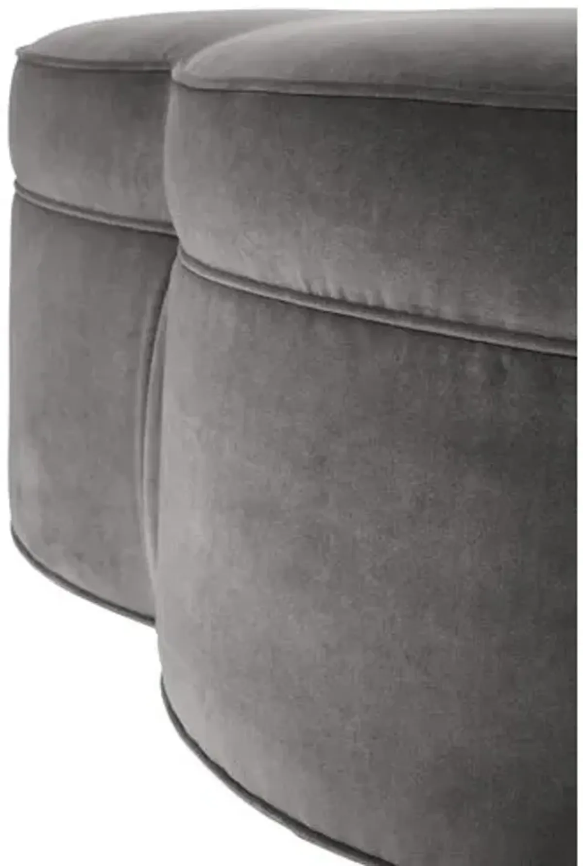 Portsmouth Upholstered Ottoman - Light Gray Velvet