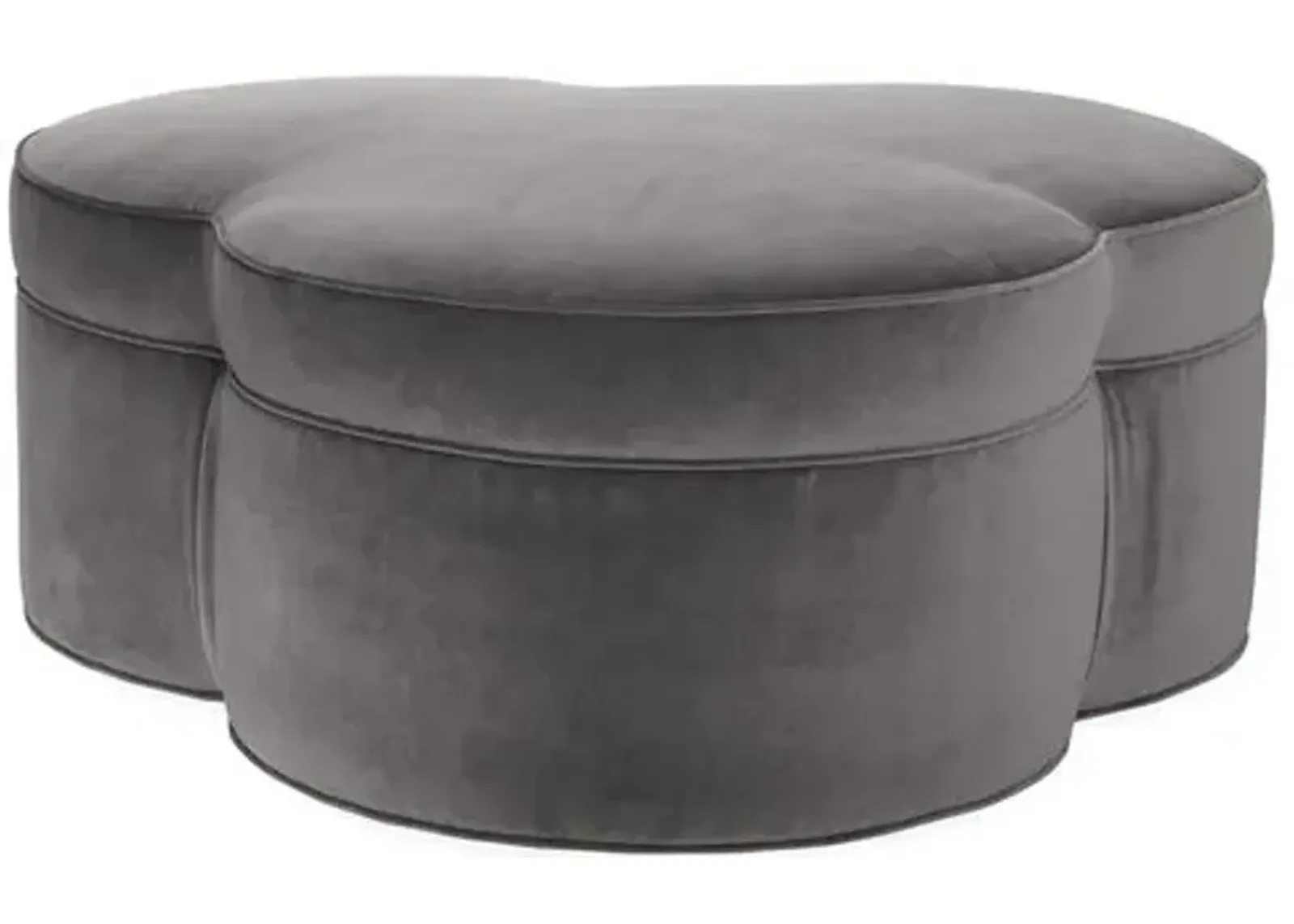 Portsmouth Upholstered Ottoman - Light Gray Velvet