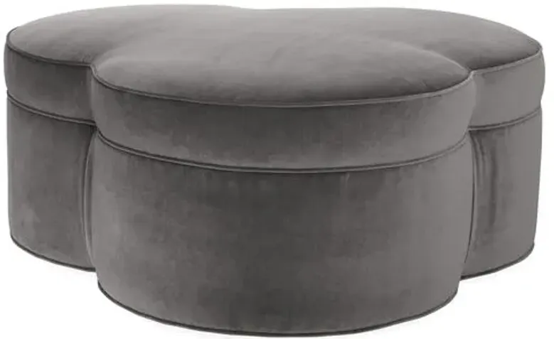 Portsmouth Upholstered Ottoman - Light Gray Velvet