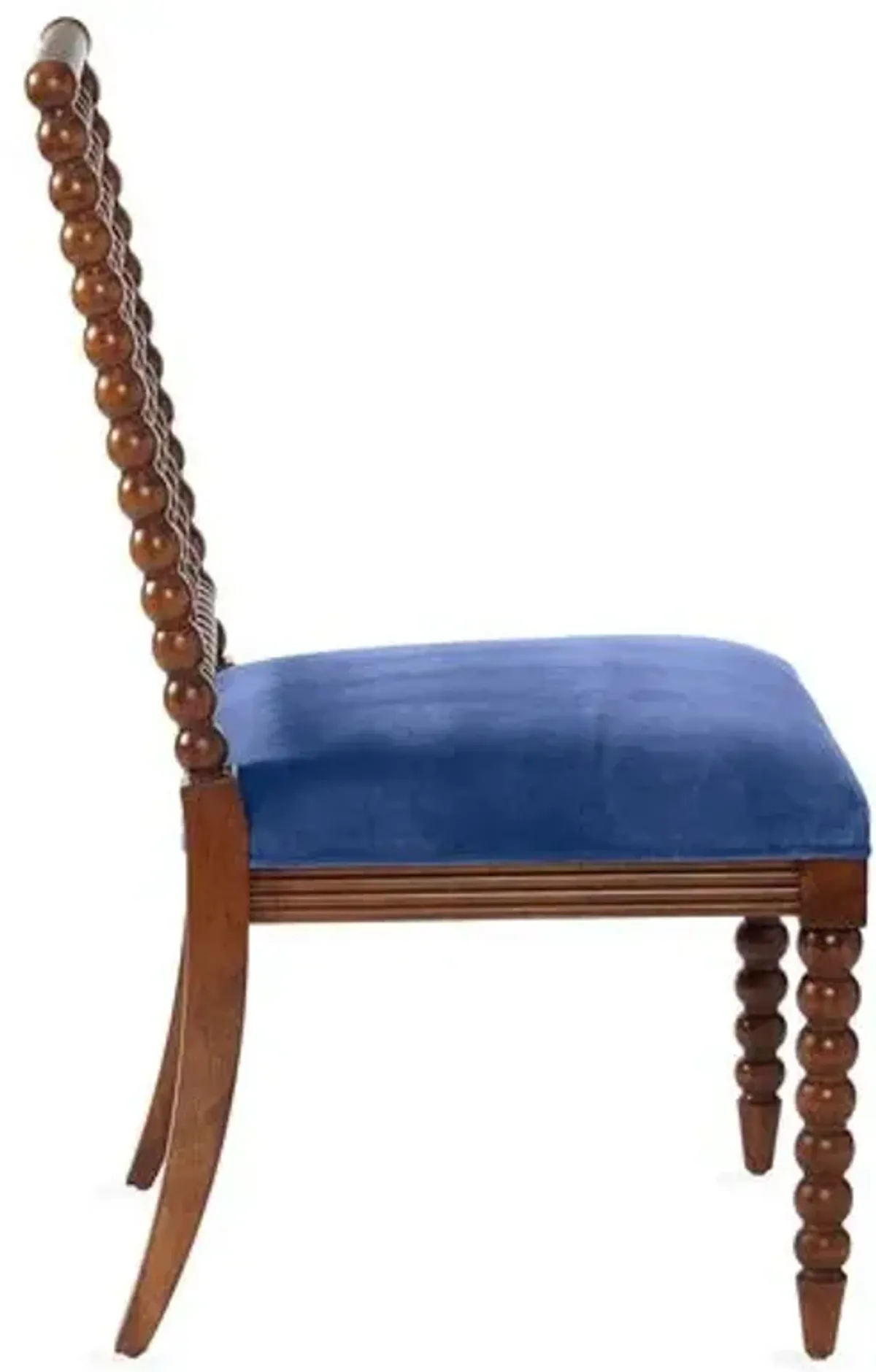 Barton Spindle Side Chair - Cobalt Velvet - Blue