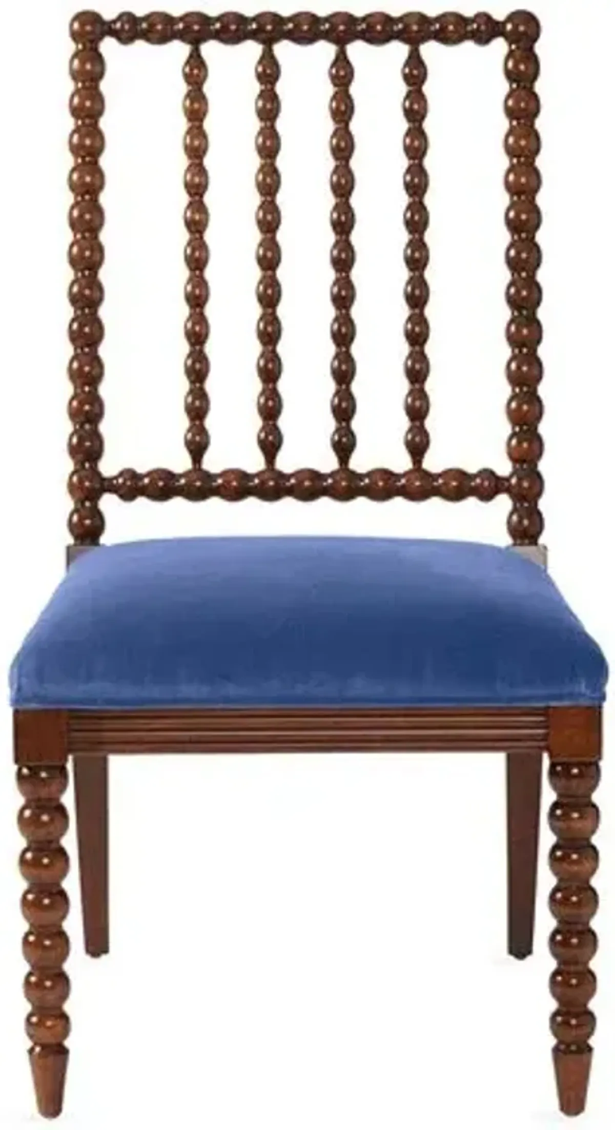 Barton Spindle Side Chair - Cobalt Velvet - Blue