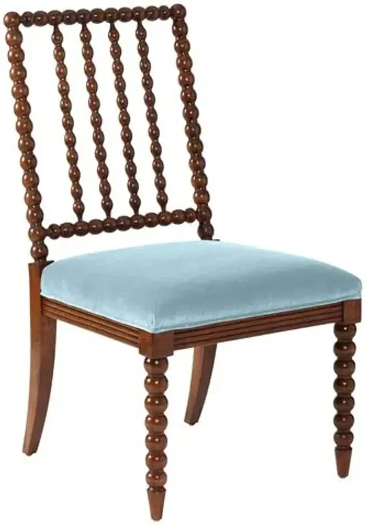 Barton Spindle Side Chair - Sky Blue Velvet