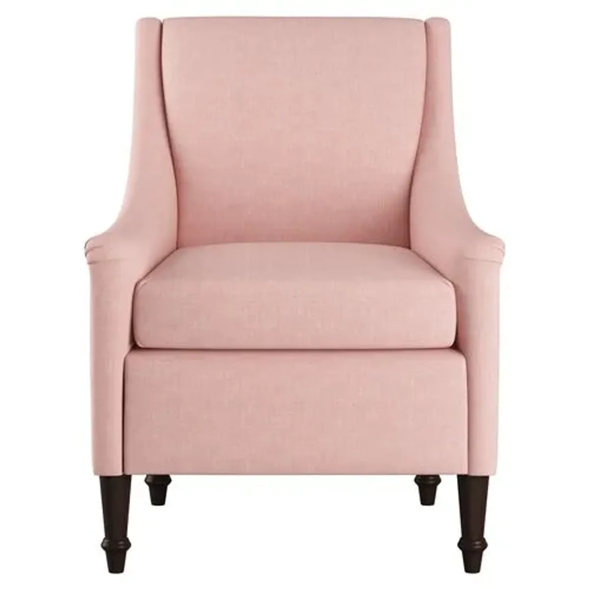 Holmes Linen Accent Chair - Pink, Comfortable, Durable