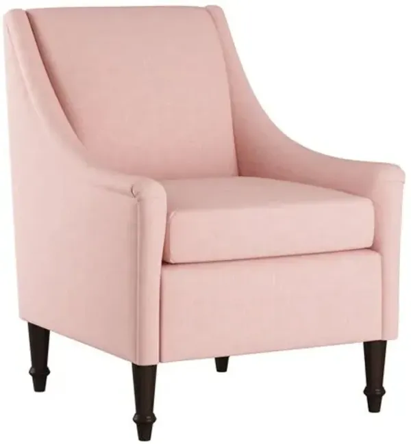 Holmes Linen Accent Chair - Pink, Comfortable, Durable