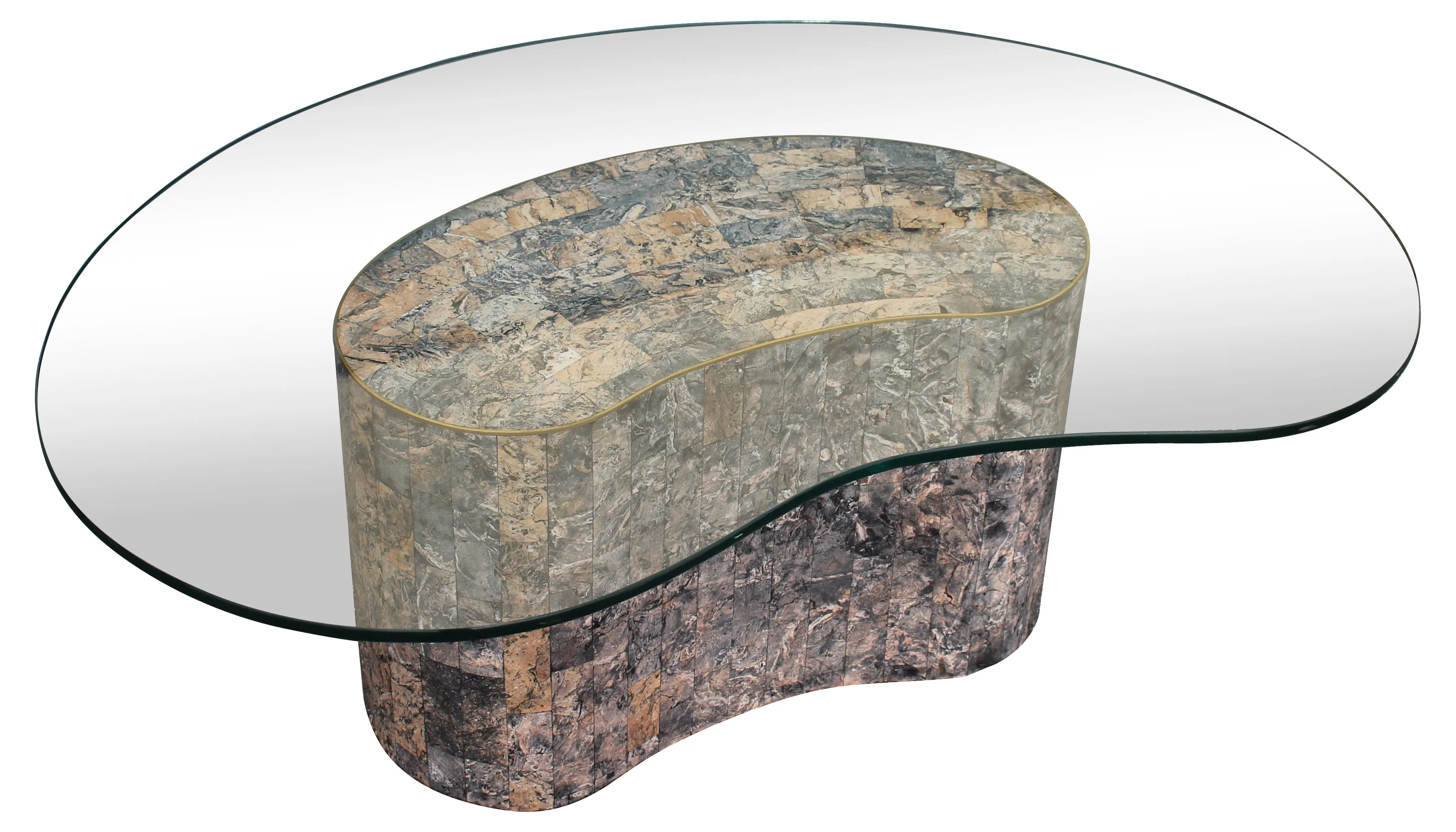 Midcentury Tessellate Stone Coffee Table - Something Vintage - Brown