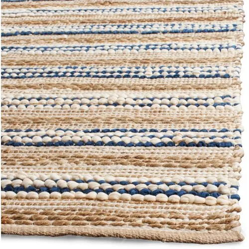 Cermak Rug - Natural/Blue - Beige - Beige