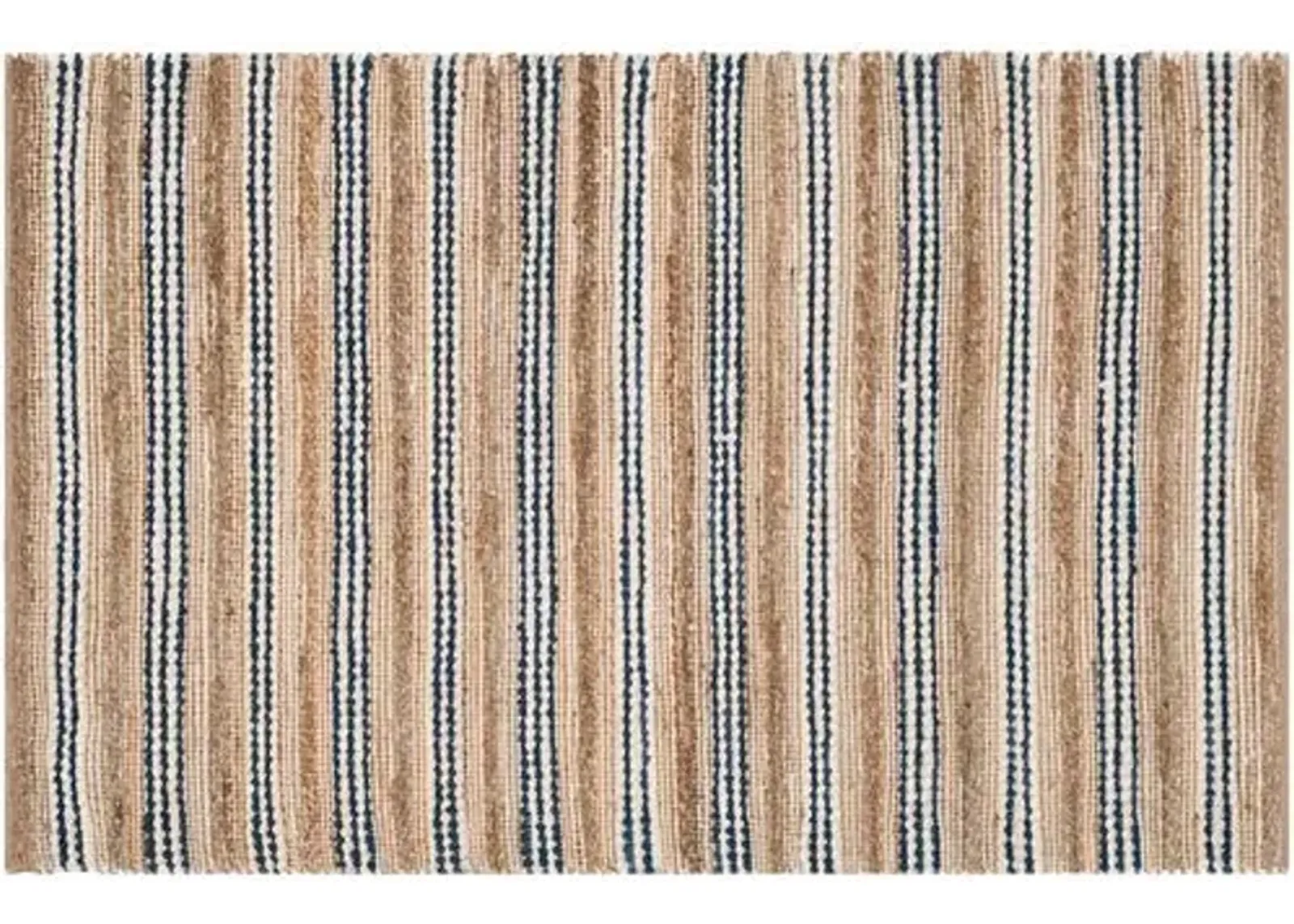 Cermak Rug - Natural/Blue - Beige - Beige