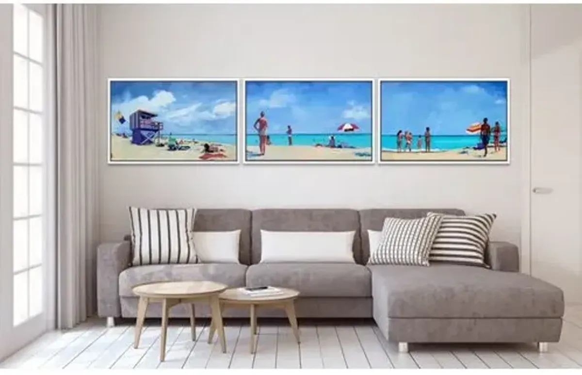 T.S. Harris - Beach Day Triptych - Blue