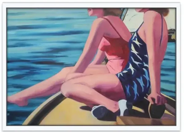 T.S. Harris - Sailing Girls Painting - Blue