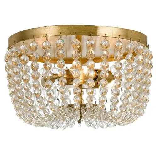 Rylee Crystal Flush Mount - Gold/Clear - Crystorama