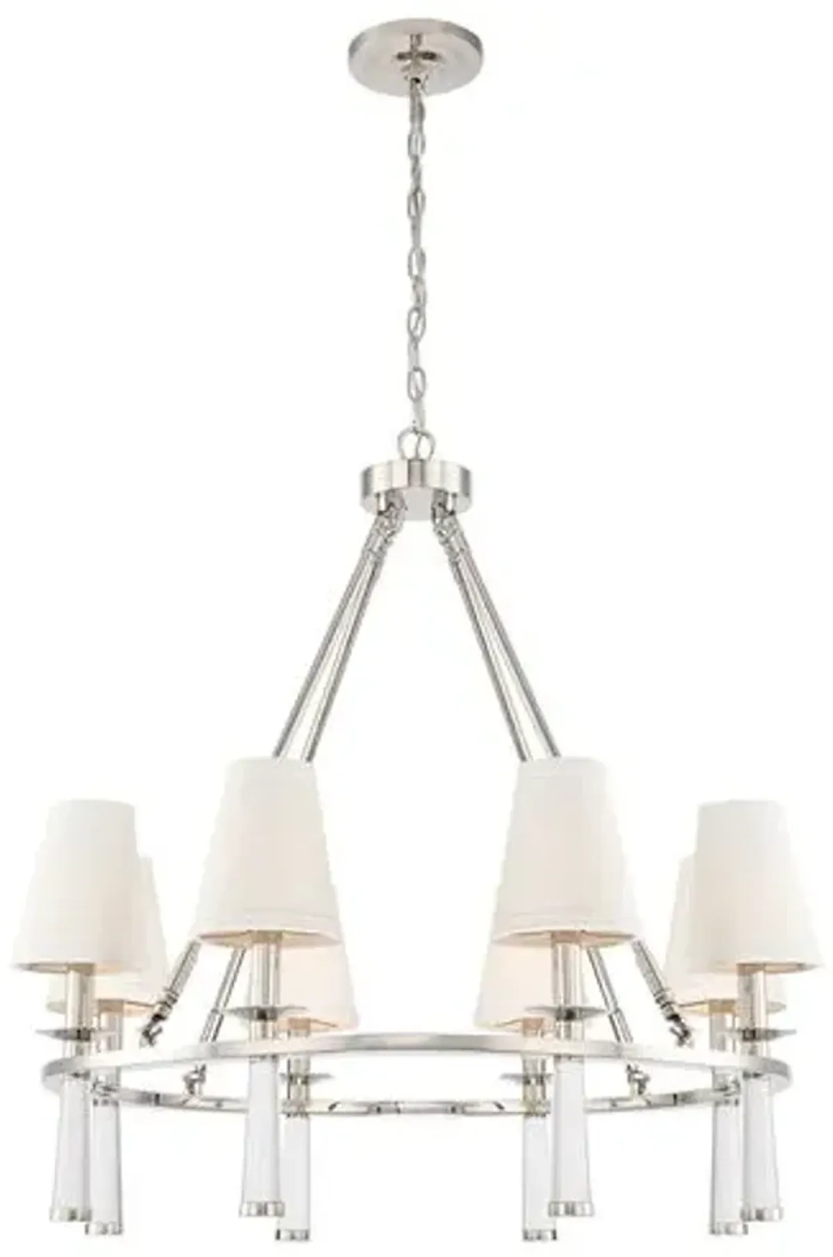 Baxter 8-Light Chandelier - Polished Nickel - Crystorama - Silver