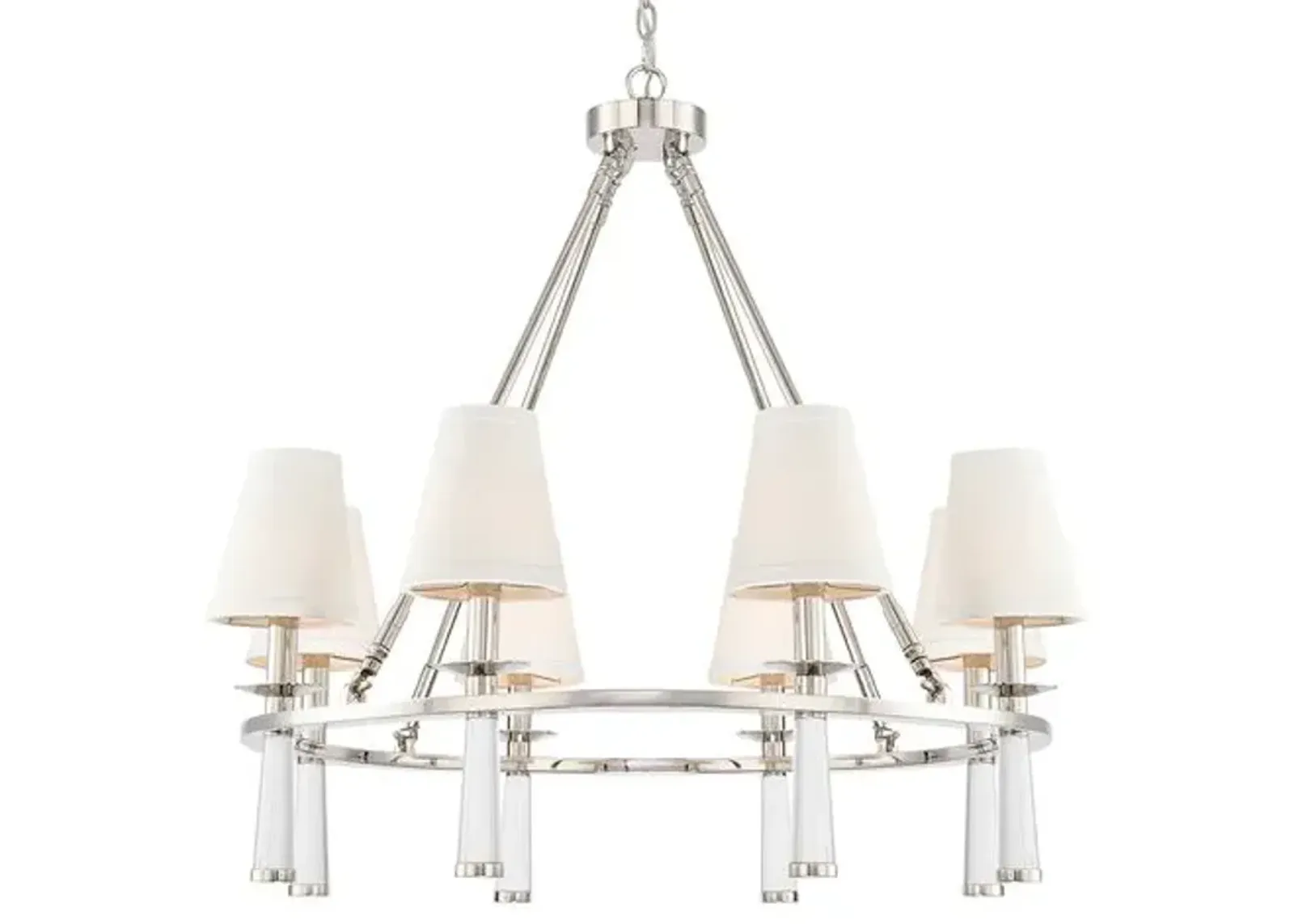 Baxter 8-Light Chandelier - Polished Nickel - Crystorama - Silver