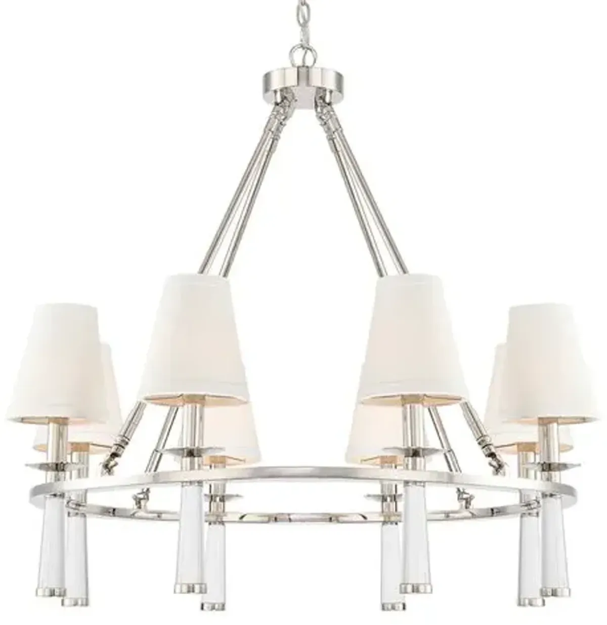 Baxter 8-Light Chandelier - Polished Nickel - Crystorama - Silver